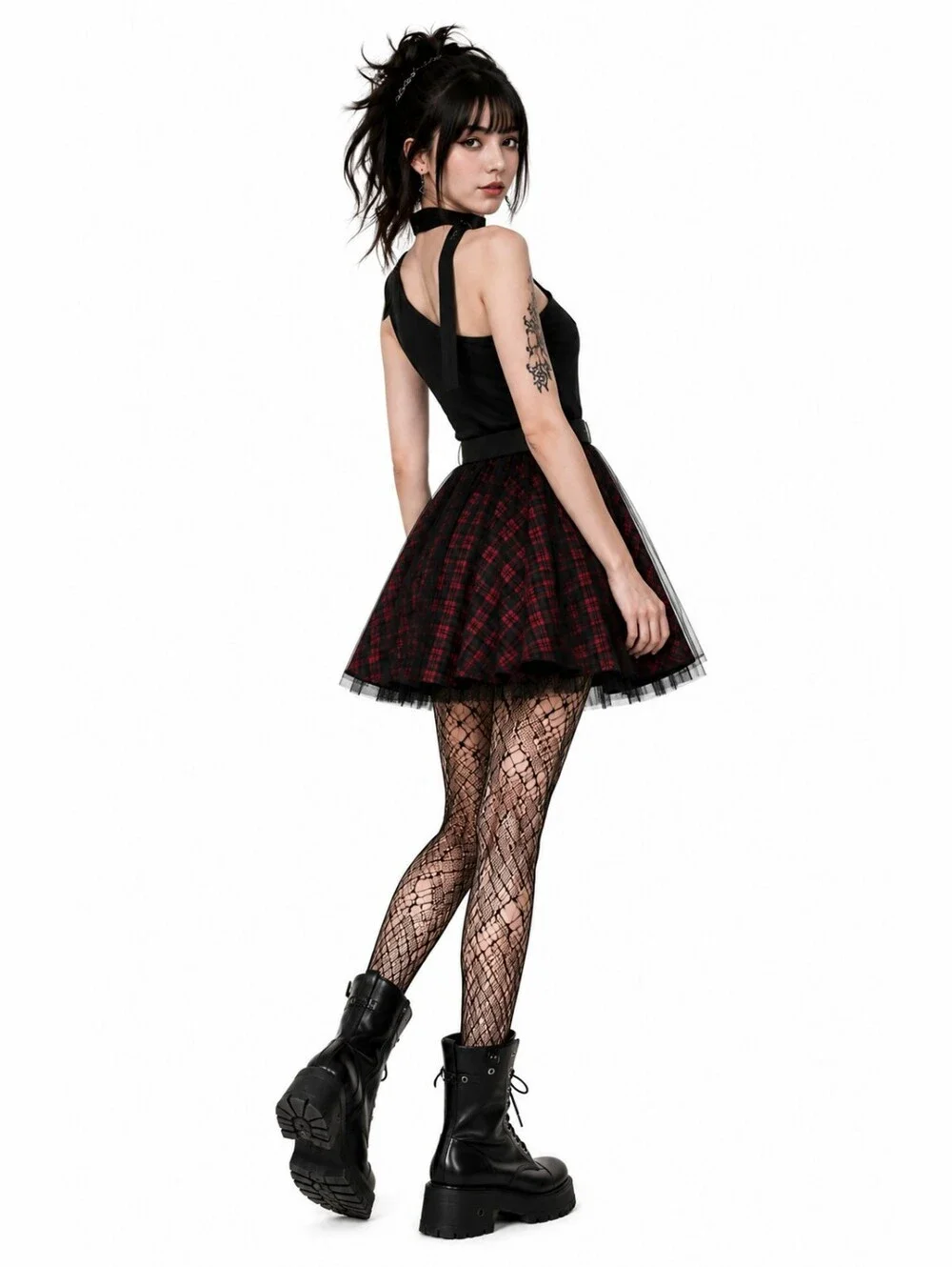 Punk Rave Plaid Dress - Picture 3 of 13